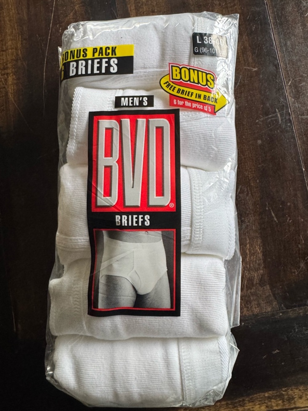 BVD Men’s White Cotton Briefs - Bonus Pack